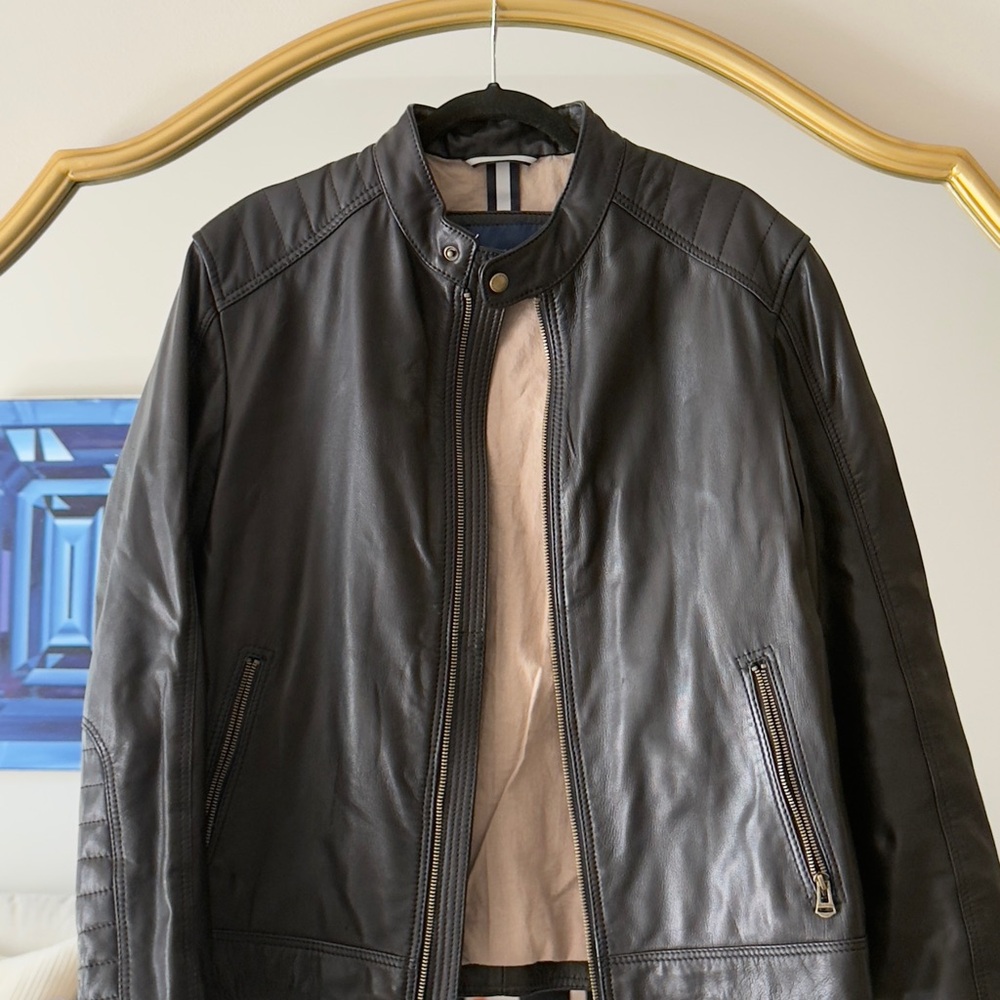 Cole Haan Men's Black Leather Jacket